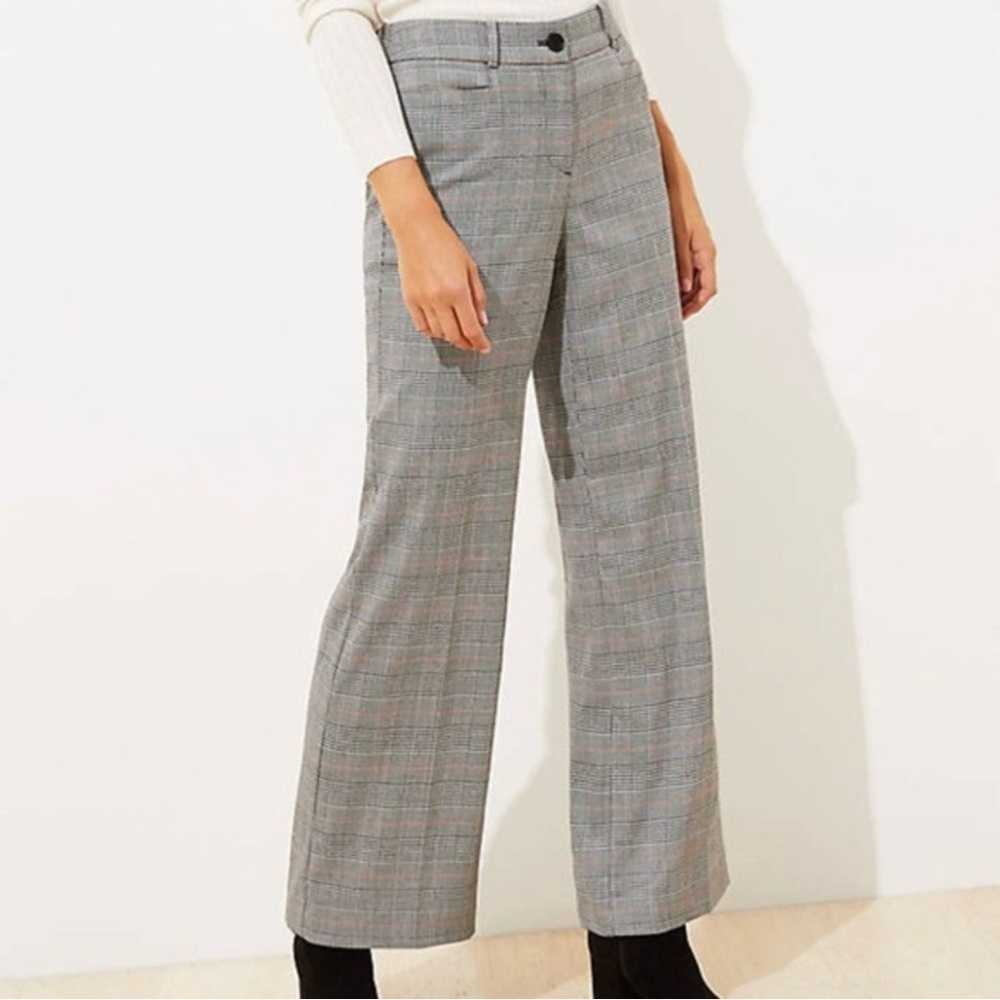 ANN Taylor ✨ LOFT ✨ Women’s Plaid High Waist Trouser Size 2 Petite 2P NWT